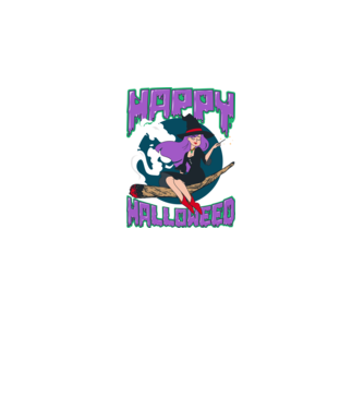 Happy Halloweed model negru pe tricou