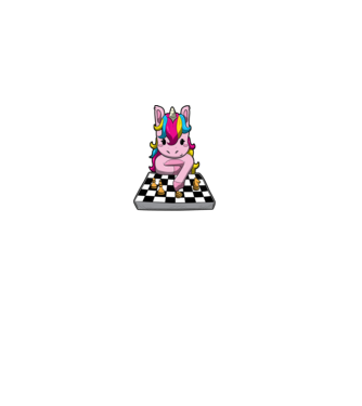 Chessicorn model negru pe tricou