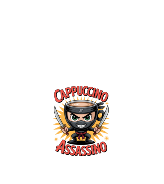 Cappuccino Assasino model alb pe tricou