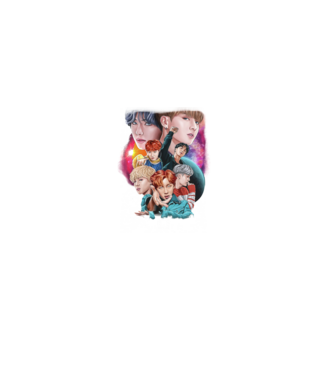 BTS POSTER model negru pe tricou