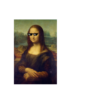 Mona Lisa Deal with it model negru pe tricou