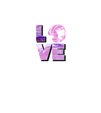 Love volleyball model negru pe tricou