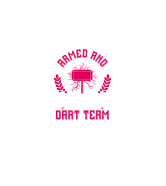 Armed and Hammered dart team model negru pe tricou