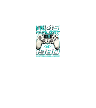 Nivel finalizat 45 1980 model negru pe tricou