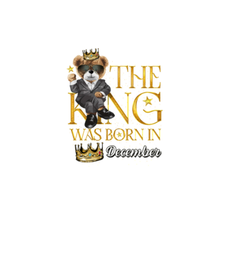 The king was born int DECEMBER model negru pe tricou
