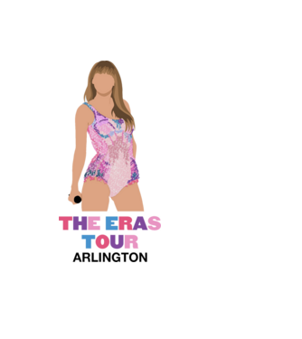 Taylor Swift The Eras Tour Arlington 4 model albastru deschis pe tricou