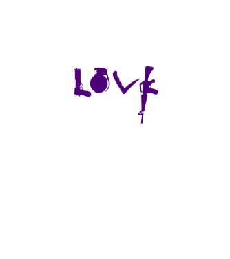 Lovegun model alb/roșu pe tricou