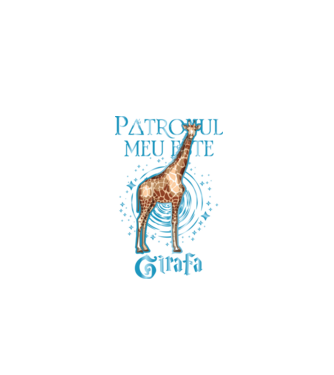 Patronul meu este GIRAFA model negru pe tricou