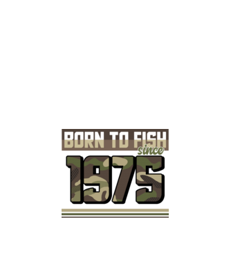 Born to fish since 1975 model negru pe tricou