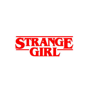 strange girl model negru pe tricou