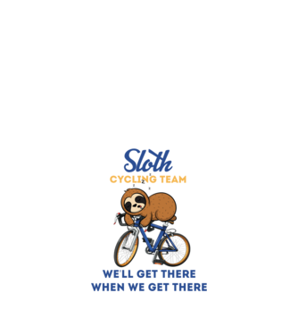 Sloth cycling team model alb pe tricou