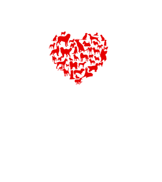 Doggy heart model alb pe tricou