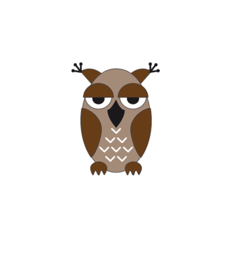 Owl model alb pe tricou
