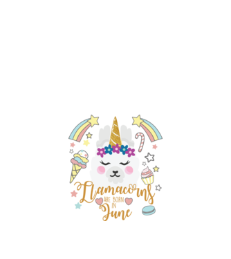 Llamacorns are born in June model alb pe tricou