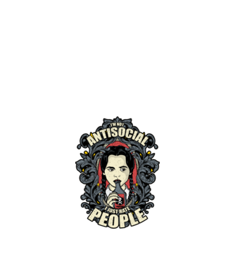 WEDNESDAY - Just hate people model negru pe tricou
