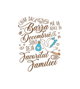 Favoritul familiei DECEMBRIE model alb pe tricou