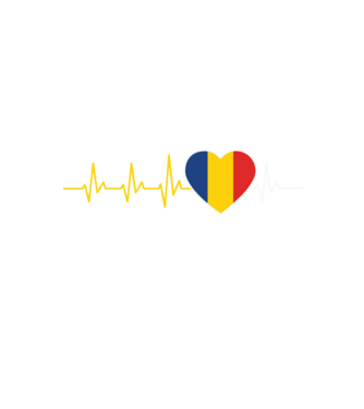 România heartbeat model negru pe tricou