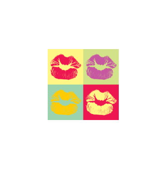 Pop Art Kiss model galben pe tricou