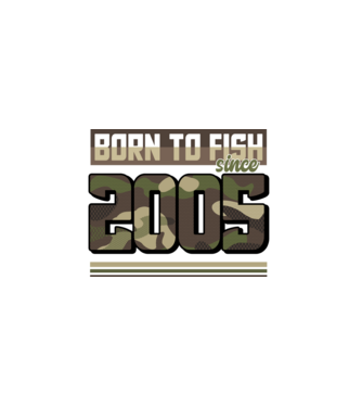 Born to fish since 2005 model negru pe tricou