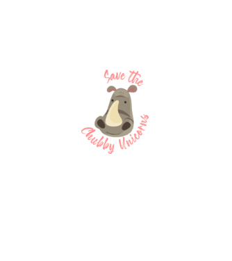 Save the chubby unicorns model negru pe tricou
