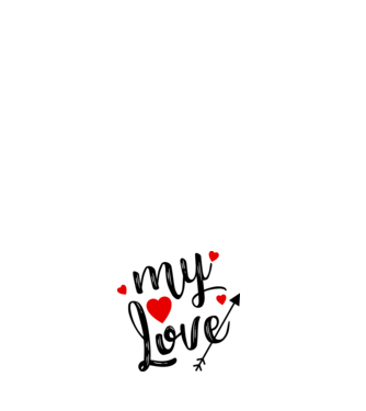 My love model negru pe tricou