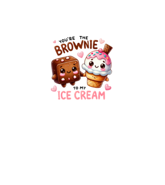 Brownie to my Ice Cream model alb pe tricou
