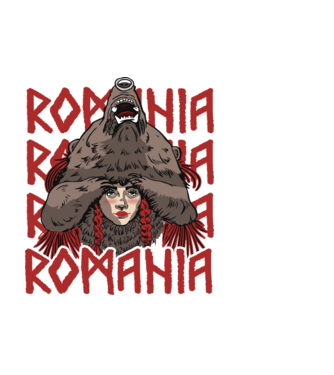 Dansul Ursului romania model alb pe tricou