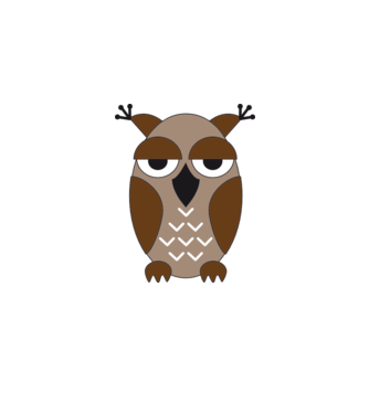 Owl model alb pe tricou