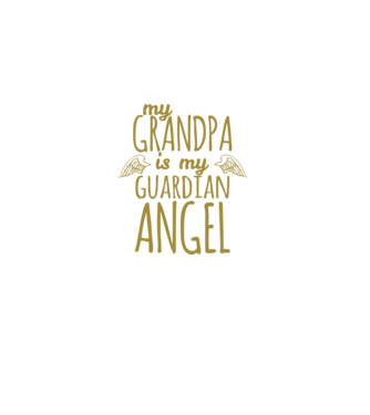 My grandpa is my guardian angel model negru pe tricou