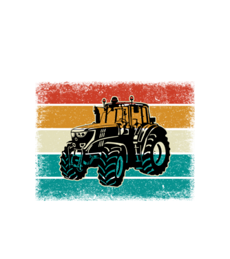 TRACTOR model alb pe tricou