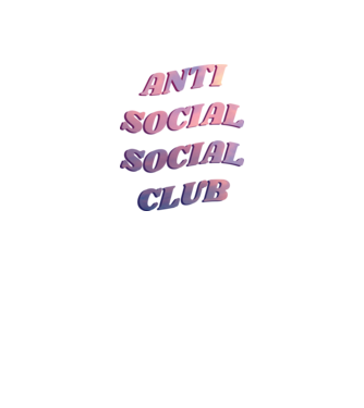 Anti social social club pink model negru pe tricou