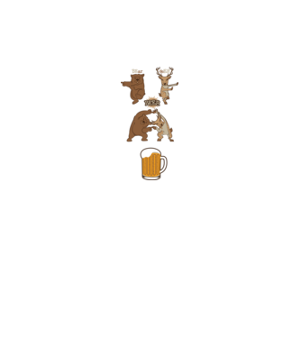 Bear deer beer model alb pe tricou