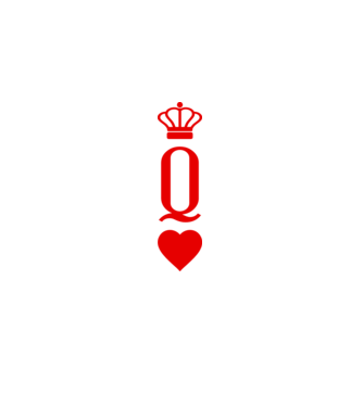 Playin gcards Queen of hearts model alb pe tricou