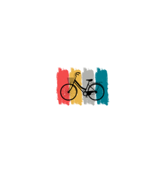 Retro city bike model negru pe tricou