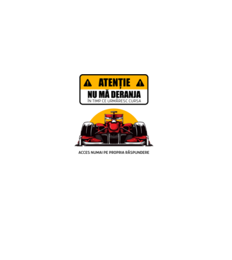 Atenție model alb pe tricou