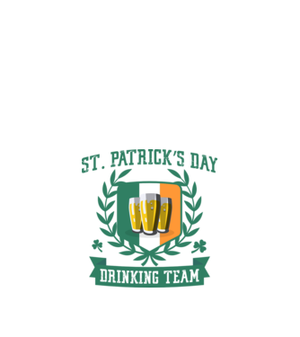 St Patrick Drinking team model alb pe tricou
