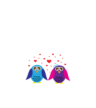 Owl Love model portocaliu pe tricou