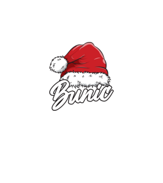 bunic Santa Hat model negru pe tricou