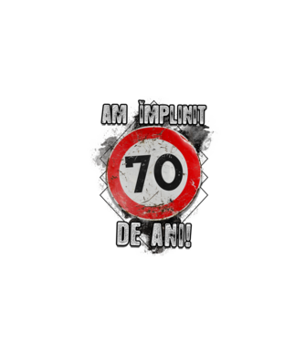Am împlinit 70 de ani! model negru pe tricou