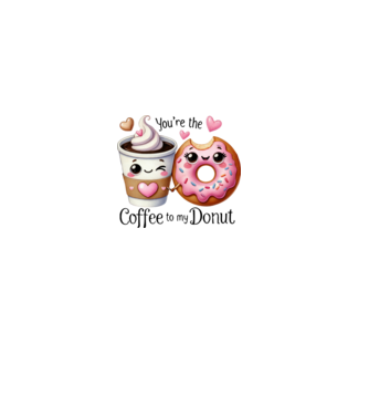 Coffee to my Donut model alb pe tricou