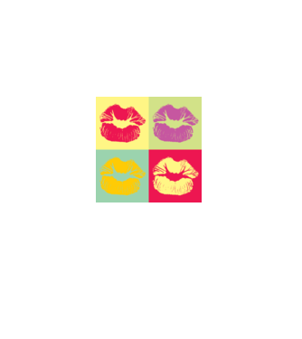 Pop Art Kiss model galben pe tricou