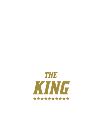 The King model alb pe tricou