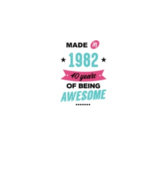 MADE in 1982 model alb pe tricou