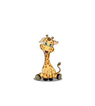 Cute giraffe model alb pe tricou