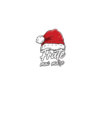 frate mai mare Santa Hat model negru pe tricou