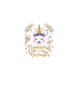 Llamacorns are born in November model alb pe tricou