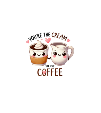 Cream to my Coffee model alb pe tricou