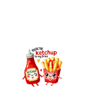 Ketchup to my Fries model alb pe tricou
