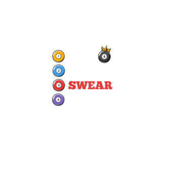 Aim swear shoot repeat - biliard v2 model negru pe tricou