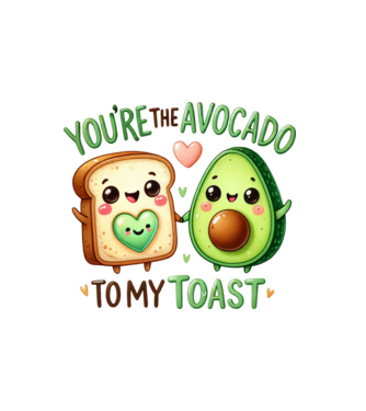 Avocado to my Toast model alb pe tricou